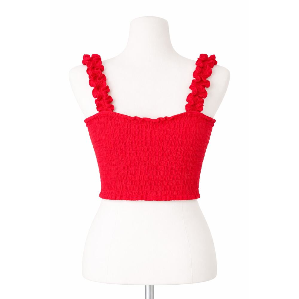 NWT Babydoll Coquette Crop Top Womens Size L Cottagecore 90s Y2K Milkmaid - Picture 2 of 4